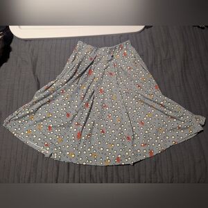 Leaf And Bubble Patterned Flare Skirt